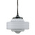 Detroit Matt Opal Glass Rod Pendant - Chrome