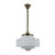 Detroit Matt Opal Glass Rod Pendant - Polished Brass-2