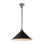 Edwardian Chrome Metal Cone Rod Pendant - Black-2