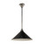 Edwardian Chrome Metal Cone Rod Pendant - Black-4