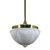 Empire Matt Opal Glass Rod Pendant - Polished Brass
