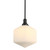 Jefferson Opal Glass Rod Pendant Light - Matt Black