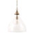 Keys Clear Glass Chain Pendant Light - Satin Brass