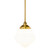 Premier Matt Opal Glass Rod Pendant - Polished Brass-1