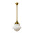 Premier Matt Opal Glass Rod Pendant - Polished Brass-3