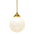 Sheffield Round Frost-Etched Glass Rod Pendant - Brass