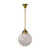 Sheffield Round Frost-Etched Glass Rod Pendant - Brass-2