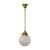 Sheffield Round Frost-Etched Glass Rod Pendant - Brass-3