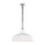 Warehouse Chrome Metal White Dome Rod Pendant-2