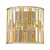 Gemma Amber Pearl Cut Flush Wall Light - Silver Leaf