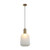 Capivari Pleated Glass Jar Brass Pendant Light - Translucent-2