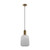 Capivari Pleated Glass Jar Brass Pendant Light - Translucent-3