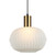 Capivari Pleated Plump Glass Brass Pendant Light - Translucent