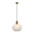 Capivari Pleated Plump Glass Brass Pendant Light - Translucent-2