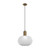 Capivari Pleated Plump Glass Brass Pendant Light - Translucent-3