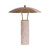 Patton Beige Travertine Table Lamp with Sun Hat Shade