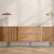 Patton Beige Travertine Table Lamp with Sun Hat Shade-2