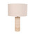 Aversa Round Beige Travertine Table Lamp - Cream Shade