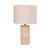 Aversa Round Beige Travertine Table Lamp - Cream Shade-1