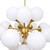 Barakaldo Opal Glass Cluster Chandelier - Brass-6