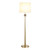 Escorial Transitional Brass White Floor Lamp