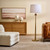 Escorial Transitional Brass White Floor Lamp-1