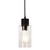 Challans Cylinder Glass Black Pendant - Clear