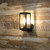 Copeland IP44 Clear Glass Box Lantern Wall Light - Black-1