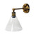 Dawlish Clear Cone Glass Swing Arm Wall Light - Brass