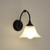 Elowen Alabaster Glass Classic Black Wall Light-1