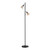 Fareham Twin Light Smoke Glass Black Floor Lamp