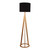 Lesoza Pine Tripod Floor Lamp with Drum Black Shade-1