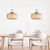 Marcela Geometric Ribbed Glass Pendant Light - Amber-1
