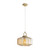 Marcela Geometric Ribbed Glass Pendant Light - Amber-2