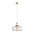 Marcela Geometric Ribbed Glass Pendant Light - Clear-2