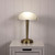 Penrith Antique Brass Glass Dome Touch Table Lamp-1