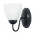 Ranika Frosted Glass Classic Wall Light - Matt Black-2