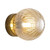 Viejo IP44 Ribbed Optic Glass Brass Wall Light - Amber-2