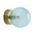 Viejo IP44 Ribbed Optic Glass Brass Wall Light - Blue