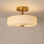 Winona Opal Ribbed Glass Close to Ceiling Light - Brass-1