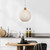 Exeter Ribbed Opal Glass Wood Cap Scandinavian Pendant-3