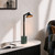 Ciennes Black Modern LED Table Lamp - Green Marble-1