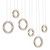 Luna Six Crystal Ring Gold 3CCT LED Bar Pendant