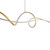 Livia Abstract Contemporary 3CCT LED Pendant - Matt Gold-9