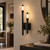 Meteor Duo Glass Orb Wall Light - Black-1
