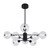 Meteor Eight Glass Orb Round Cluster Pendant Light - Black
