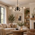 Meteor Eight Glass Orb Round Cluster Pendant Light - Black-1