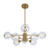 Meteor Eight Glass Orb Round Cluster Pendant Light - Gold
