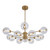 Meteor Twelve Glass Orb Round Cluster Pendant Light - Gold