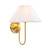 Icaria White Pleated Shade Brass Wall Light